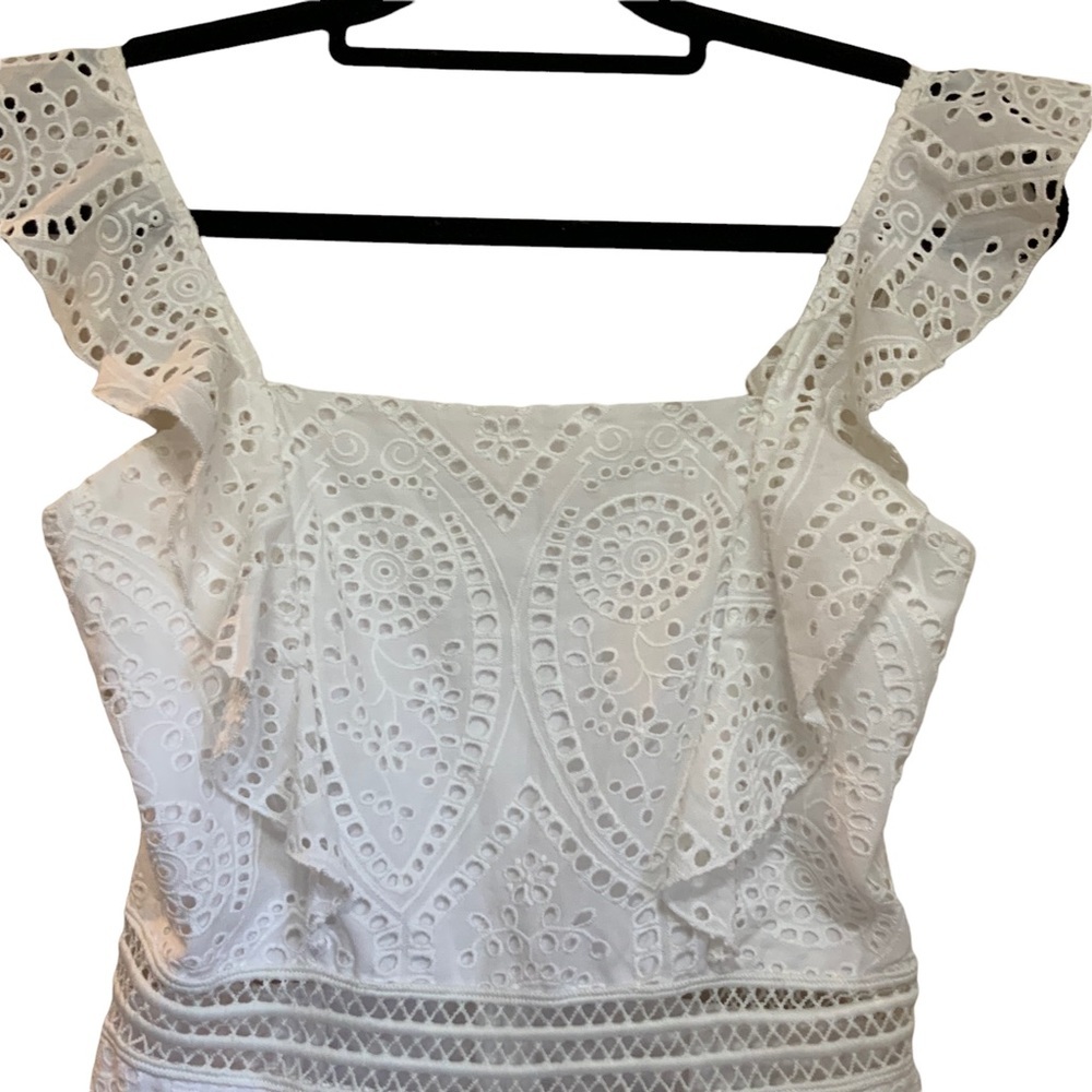 Karina Grimaldi Revolve White Eyelet Romper sz XS EUC - Picture 4 of 8